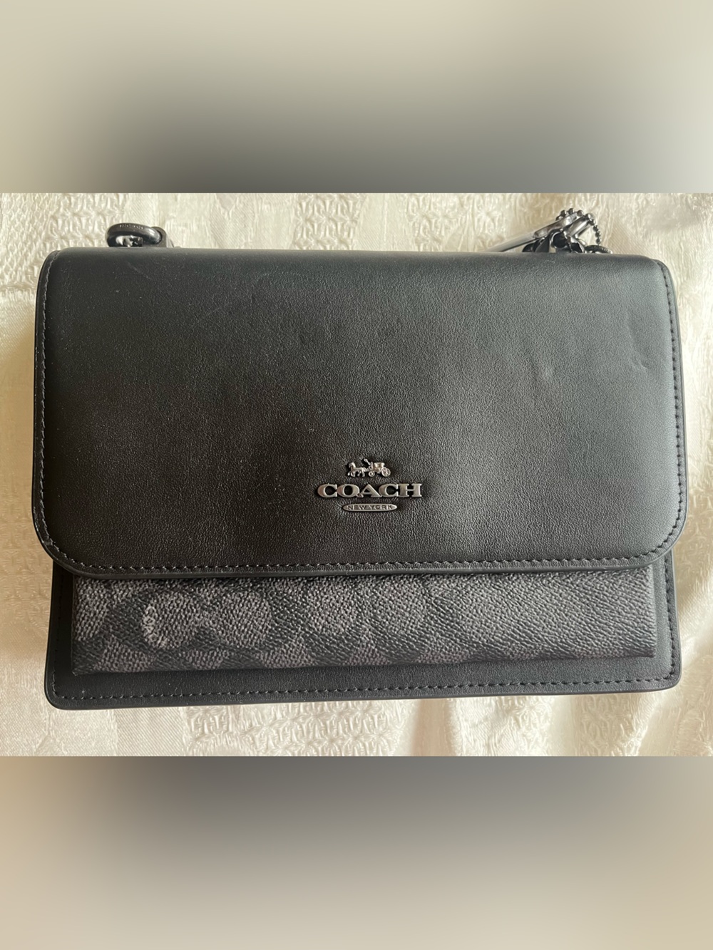 COACH Black Signature Klare Crossbody Bag - Large